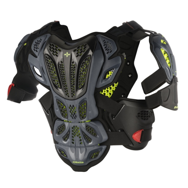 A-10 FULL CHEST PROTECTOR - ANTHRACITE BLACK RED - Gambar 2