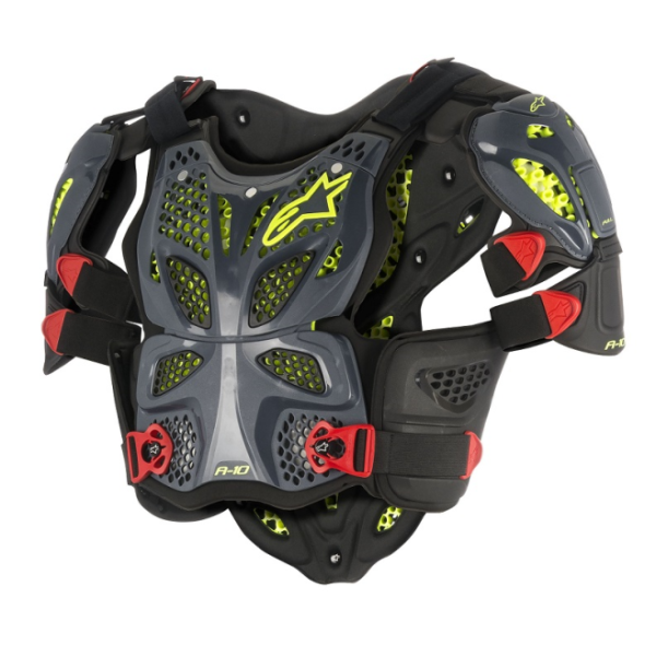 A-10 FULL CHEST PROTECTOR - ANTHRACITE BLACK RED