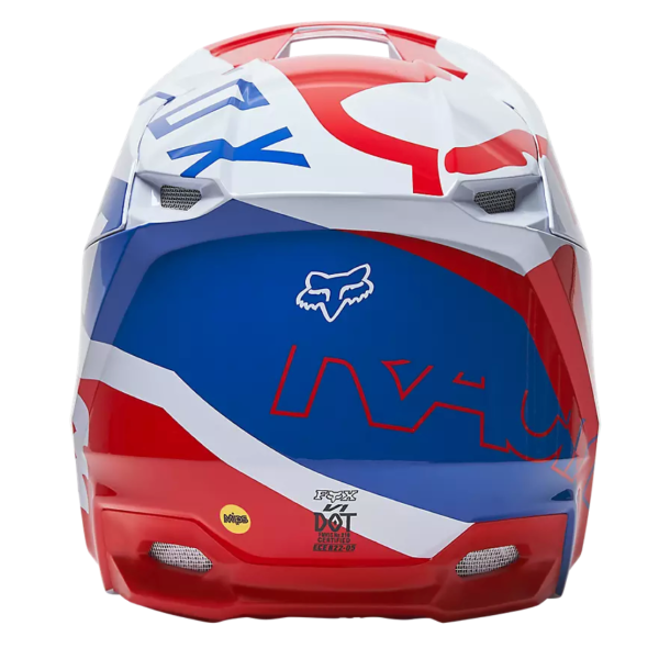 V1 SKEW HELMET, ECE [WHT/RD/BLU] - Gambar 4